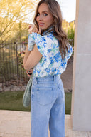 The Forever Bloom Floral Print Ruffle Sleeve Top