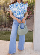 The Forever Bloom Floral Print Ruffle Sleeve Top