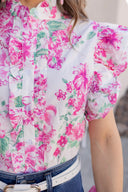 The Forever Bloom Floral Print Ruffle Sleeve Top