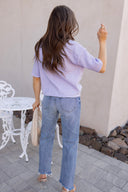 Lavender Love 3/4 Sleeve Sweater Cardigan