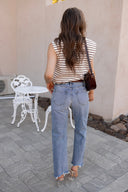 Kancan | Violet High Rise Slim Wide Jean