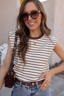 Say Something Stripe Ribbed Round Neck Tank Top