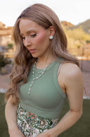 White Shell Flora Stud Earrings-Stud Earrings-Krush Kandy, Women's Online Fashion Boutique Located in Phoenix, Arizona (Scottsdale Area)