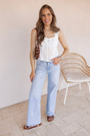 Soft Romance Eyelet Ruffle Top