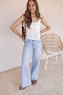 Soft Romance Eyelet Ruffle Top