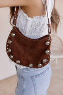 Sienna Sol Suede Studded Hobo Shoulder Bag