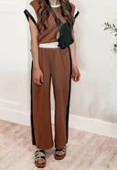 Chelsey Contrast Stripe Top and Bottom Set-2 Piece Outfit Sets-Rae Collective, Women's Online Fashion Boutique Located in Phoenix, Arizona (Scottsdale Area)