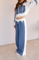 90's Pop Star Two-Tone Denim Zip-Up Set