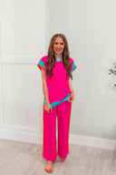 Chelsey Contrast Stripe Top and Bottom Set-2 Piece Outfit Sets-Rae Collective, Women's Online Fashion Boutique Located in Phoenix, Arizona (Scottsdale Area)