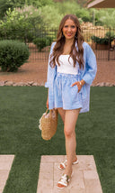 Bon Voyage Striped Button Down Top & Shorts Set-2 Piece Outfit Sets-Rae Collective, Women's Online Fashion Boutique Located in Phoenix, Arizona (Scottsdale Area)