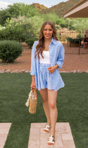 Bon Voyage Striped Button Down Top & Shorts Set-2 Piece Outfit Sets-Rae Collective, Women's Online Fashion Boutique Located in Phoenix, Arizona (Scottsdale Area)