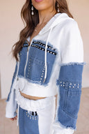 90's Pop Star Two-Tone Denim Zip-Up Set