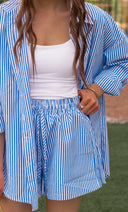 Bon Voyage Striped Button Down Top & Shorts Set-2 Piece Outfit Sets-Rae Collective, Women's Online Fashion Boutique Located in Phoenix, Arizona (Scottsdale Area)