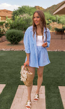 Bon Voyage Striped Button Down Top & Shorts Set-2 Piece Outfit Sets-Rae Collective, Women's Online Fashion Boutique Located in Phoenix, Arizona (Scottsdale Area)