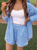 Bon Voyage Striped Button Down Top & Shorts Set-2 Piece Outfit Sets-Krush Kandy, Women's Online Fashion Boutique Located in Phoenix, Arizona (Scottsdale Area)