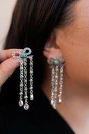 Stone Bundle Dangle Bow Earrings-Stud Earrings-Rae Collective, Women's Online Fashion Boutique Located in Phoenix, Arizona (Scottsdale Area)