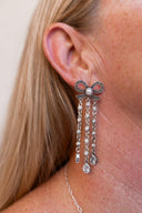 Stone Bundle Dangle Bow Earrings-Stud Earrings-Rae Collective, Women's Online Fashion Boutique Located in Phoenix, Arizona (Scottsdale Area)