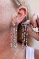 Stone Bundle Dangle Bow Earrings-Stud Earrings-Krush Kandy, Women's Online Fashion Boutique Located in Phoenix, Arizona (Scottsdale Area)