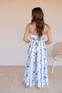 Coastal Breeze Floral Strapless Flow Dress