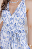 Seaside Bloom Wrap Detail Romper