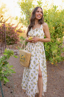 Sunshine Lemon Straw Tote Bag