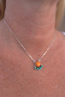 Rosarital Slab & Turquoise Chain Pendants-Necklaces-Krush Kandy, Women's Online Fashion Boutique Located in Phoenix, Arizona (Scottsdale Area)