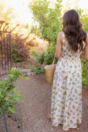Sunlit Lemon Garden Flow Slit Maxi Dress