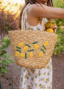 Sunshine Lemon Straw Tote Bag