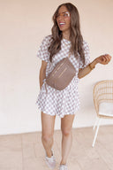 Just Go With It Checkerboard T Shirt and High Waist Skorts 2 Piece Outfit