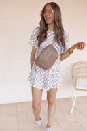 Just Go With It Checkerboard T Shirt and High Waist Skorts 2 Piece Outfit