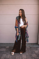 Bohemian Burnout Velvet Kimono-Kimonos-Rae Collective, Women's Online Fashion Boutique Located in Phoenix, Arizona (Scottsdale Area)