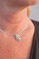 Summer Checkered Chain Pendants-Necklaces-Krush Kandy, Women's Online Fashion Boutique Located in Phoenix, Arizona (Scottsdale Area)