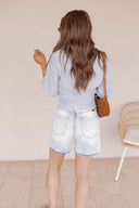 City Gal Striped Wrap Blouse with Belt