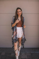 Kelsey Boho Print Combo Kimono-Kimonos-Krush Kandy, Women's Online Fashion Boutique Located in Phoenix, Arizona (Scottsdale Area)