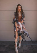 Kelsey Boho Print Combo Kimono-Kimonos-Rae Collective, Women's Online Fashion Boutique Located in Phoenix, Arizona (Scottsdale Area)