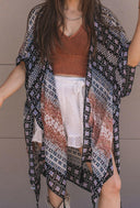Kelsey Boho Print Combo Kimono-Kimonos-Rae Collective, Women's Online Fashion Boutique Located in Phoenix, Arizona (Scottsdale Area)