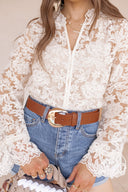 Boho Dreams Floral Lace Long Sleeve Blouse