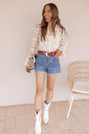 Boho Dreams Floral Lace Long Sleeve Blouse