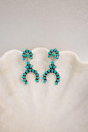 Sterling Silver & Stone Crowned Horseshoe Earrings-Drop Earrings-Rae Collective, Women's Online Fashion Boutique Located in Phoenix, Arizona (Scottsdale Area)