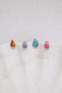Mini Twisted Rope Single Stone Sterling Silver Studs-Stud Earrings-Rae Collective, Women's Online Fashion Boutique Located in Phoenix, Arizona (Scottsdale Area)