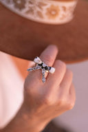 Bow & Crystal Stone Ring-Rings-Rae Collective, Women's Online Fashion Boutique Located in Phoenix, Arizona (Scottsdale Area)