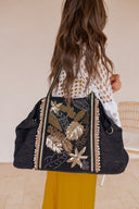 Metallic Floral Tote