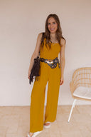 Sweet Sunshine Smocked Sleeveless Wide Leg Jumpsuit