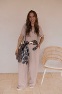 Busy Weekend Bubble Sleeve Smocked Wide Leg Jumpsuit