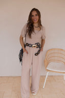 Busy Weekend Bubble Sleeve Smocked Wide Leg Jumpsuit
