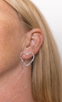 Feel The Love Sterling Crystal Heart Earrings-Stud Earrings-Rae Collective, Women's Online Fashion Boutique Located in Phoenix, Arizona (Scottsdale Area)