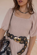 Organic Oval Disc Link Boho Belt