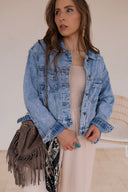 Meet Me at Coachella Suede Bucket Bag with Fringe