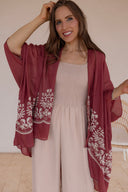 Floral Embroidered Stitch Kimono