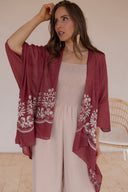 Floral Embroidered Stitch Kimono